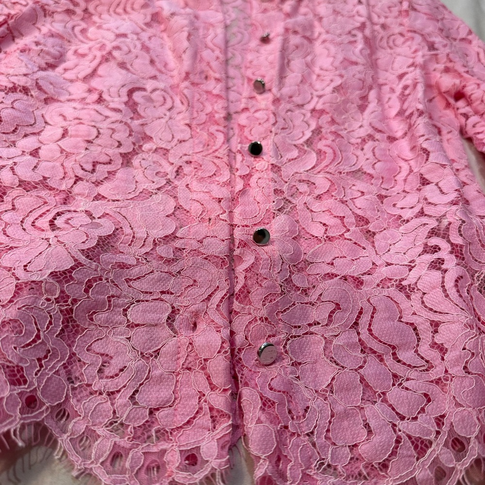 Pink Lace button Down - Picture 6 of 6